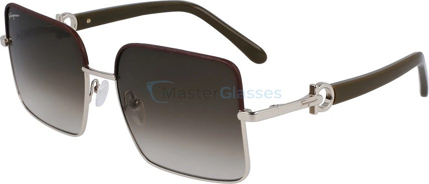   SALVATORE FERRAGAMO SF302SL 704,  GOLD/BROWN, GRADIENT GREY