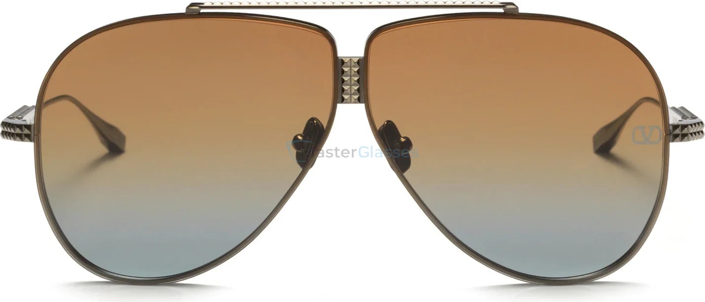   VALENTINO XVI BLK,  BLACK RHODIUM TITANIUM, DARK BROWN TO BLUE GRADIENT LENSES