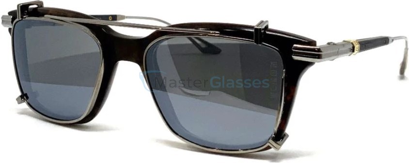     DITA EPILUXURY EPLX.6 03,  MATTE TORTOISE HORN/BLACK PALLADIUM, DARK GREY POLARIZED/SILVER FLASH MIRROR CLIP