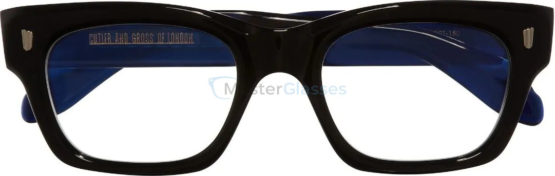  CUTLER GROSS 1391 01,  BLACK ON BLUE, CLEAR