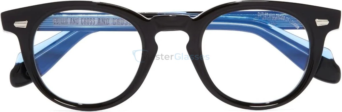  CUTLER GROSS 1405 01,  BLACK ON BLUE, CLEAR