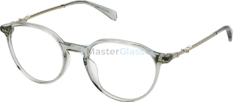  ZADIG VOLTAIRE VZV387 9RM,  SHINY GREY/GREEN, CLEAR