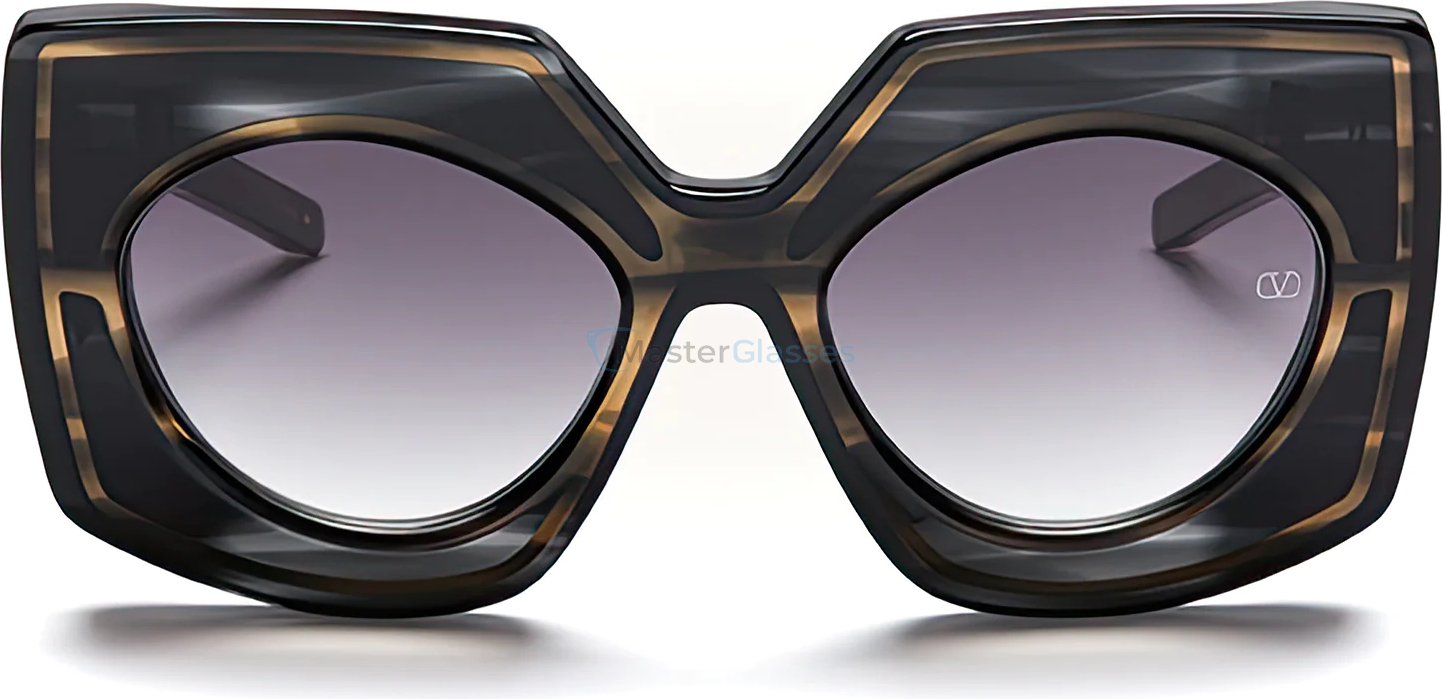   VALENTINO V-SOUL BLK - GLD,  BLACK SWIRL - YELLOW GOLD, DARK GREY TO CLEAR