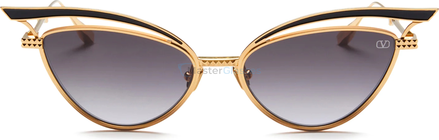   VALENTINO V -
GLASSLINER GLD - BLK,  YELLOW GOLD - BLACK ENAMEL, DARK GREY TO LIGHT GREY