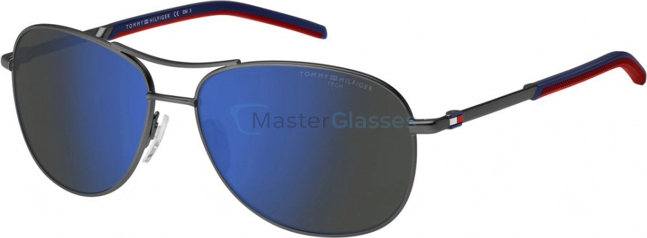   TOMMY HILFIGER TH 2023/S R80,  MATTE DARK RUTHENIUM, BLUE MULTILAYER HIGH CONTRAST