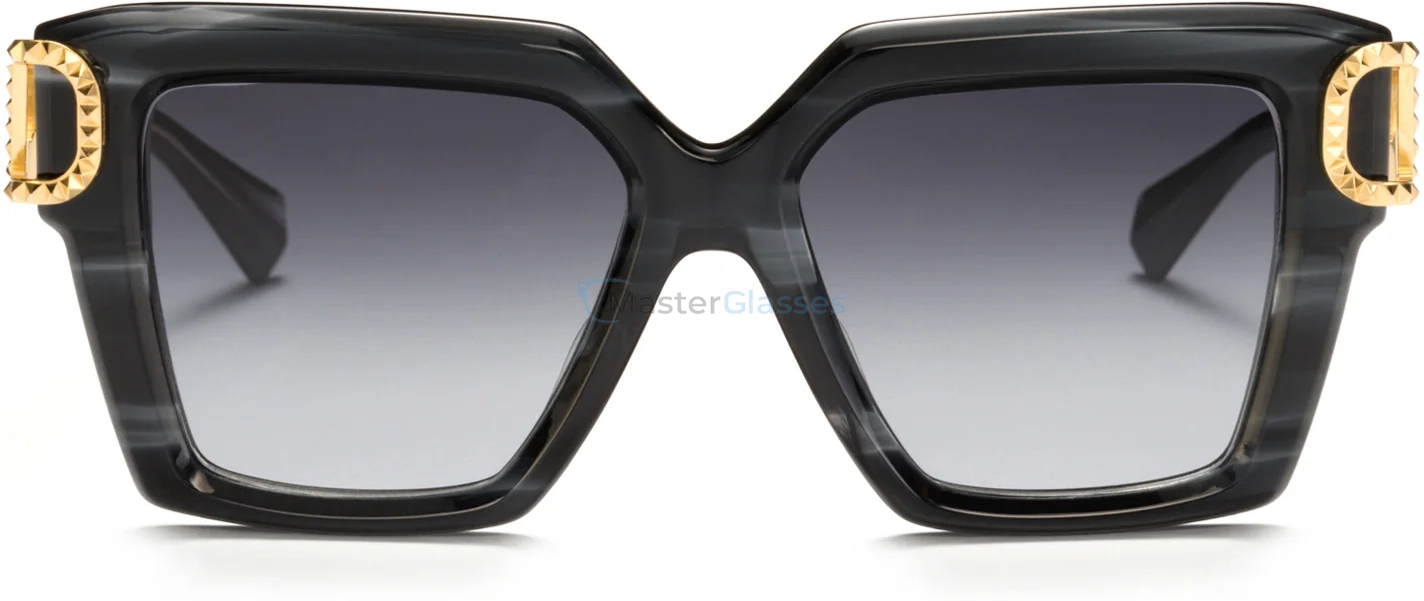   VALENTINO V - UNO BLK - GLD,  TRANSLUCENT BLACK SWIRL - V-LIGHT GOLD, DARK GREY TO CLEAR