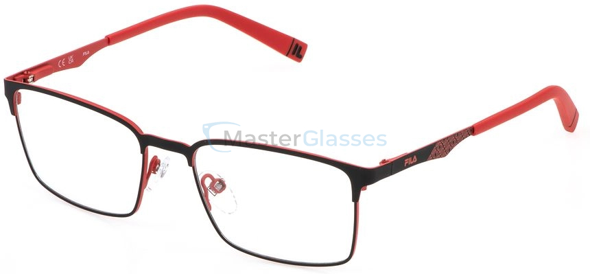  FILA VFI886L 8U6,  MATT BLACK WITH SHINY RED PART, CLEAR