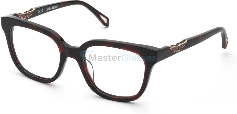  ZADIG VOLTAIRE VZV427 9JC,  SHINY RED HAVANA, CLEAR