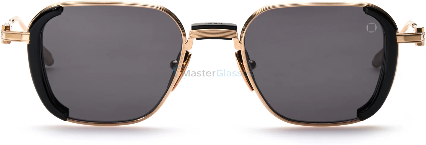   AKONI ECLIPSE GLD - BLK,  BLACK - BRUSHED 12K GOLD, DARK GREY LENSES