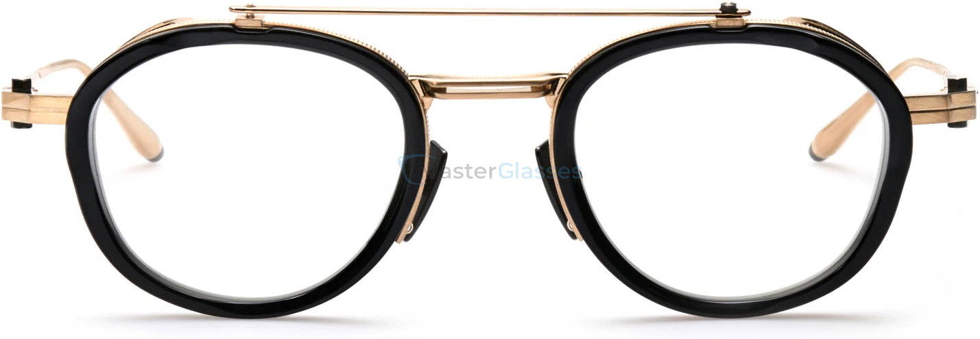  AKONI INFINITY GLD - BLK,  BLACK - BRUSHED 12K GOLD W/BLACK RHODIUM, CLEAR LENSES