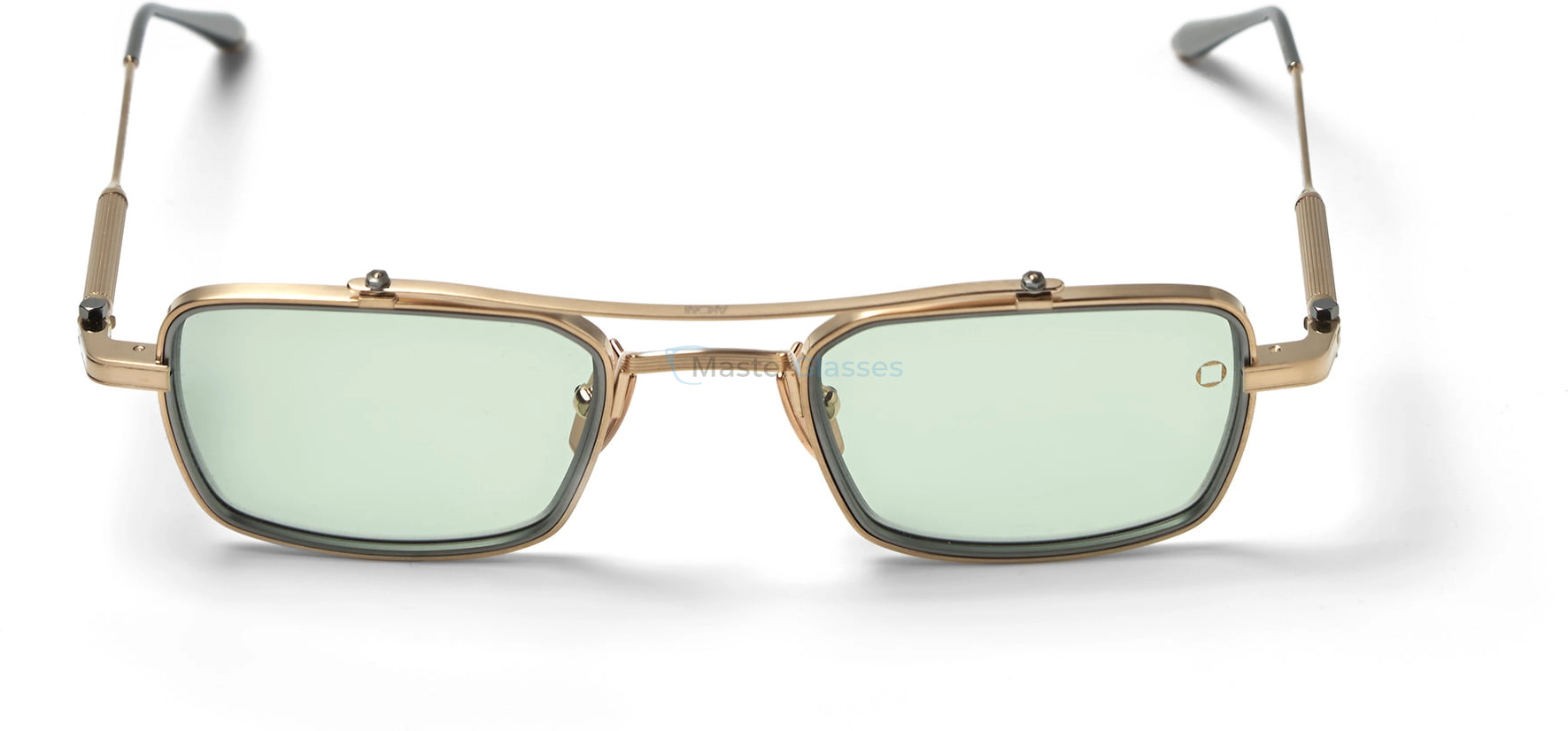   AKONI CASSINI GLD - PLD,  BRUSHED 12 GOLD - BLACK PALLADIUM, PHOTO LIGHT GREEN LENSES