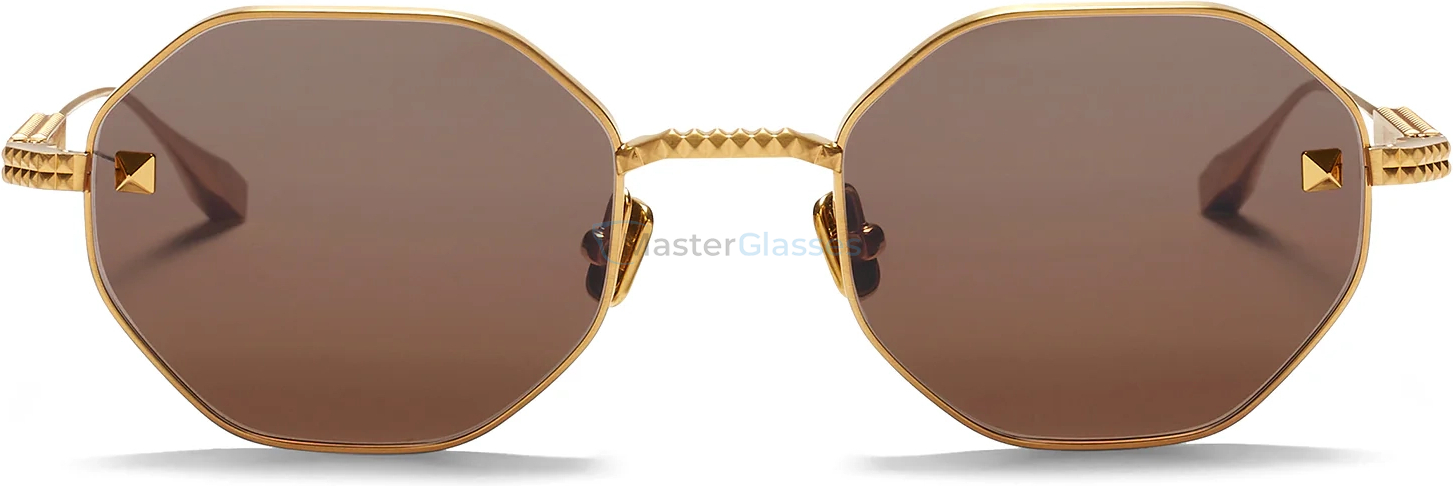   VALENTINO V-STUD GLD,  GOLD, DARK BROWN