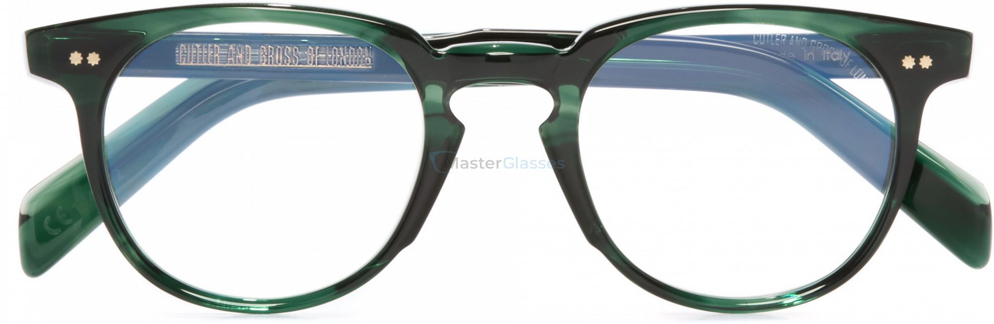  CUTLER GROSS CGOP-GR09 03,  STRIPED DARK GREEN, CLEAR