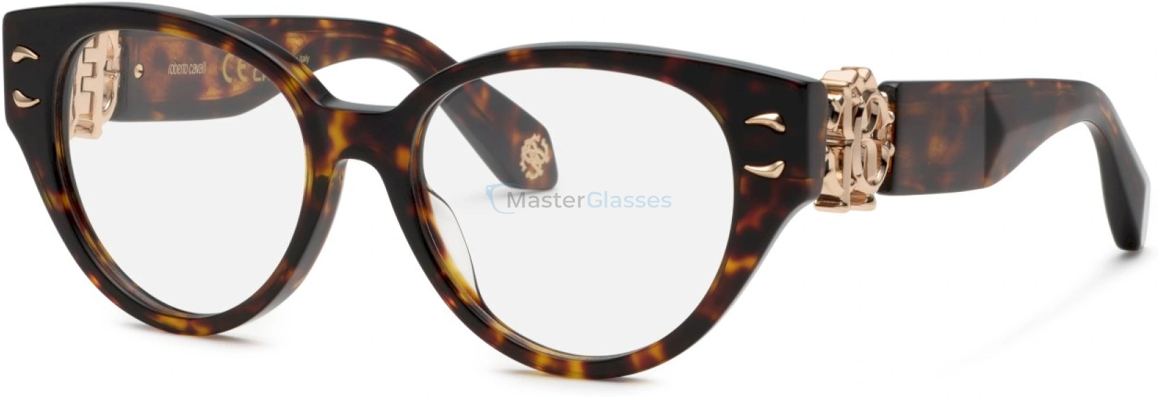  ROBERTO CAVALLI VRC076M 743,  SHINY BROWN/YELLOW HAVANA, CLEAR