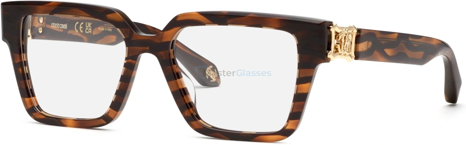  ROBERTO CAVALLI VRC100 4AH,  SHINY STRIPED CHELSEA HAVANA, CLEAR