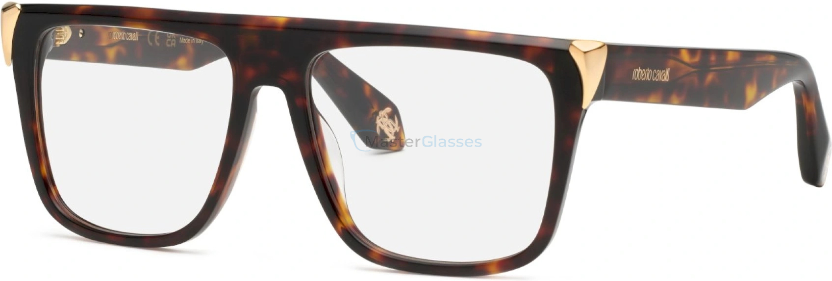  ROBERTO CAVALLI VRC107M 743,  SHINY BROWN/YELLOW HAVANA, CLEAR