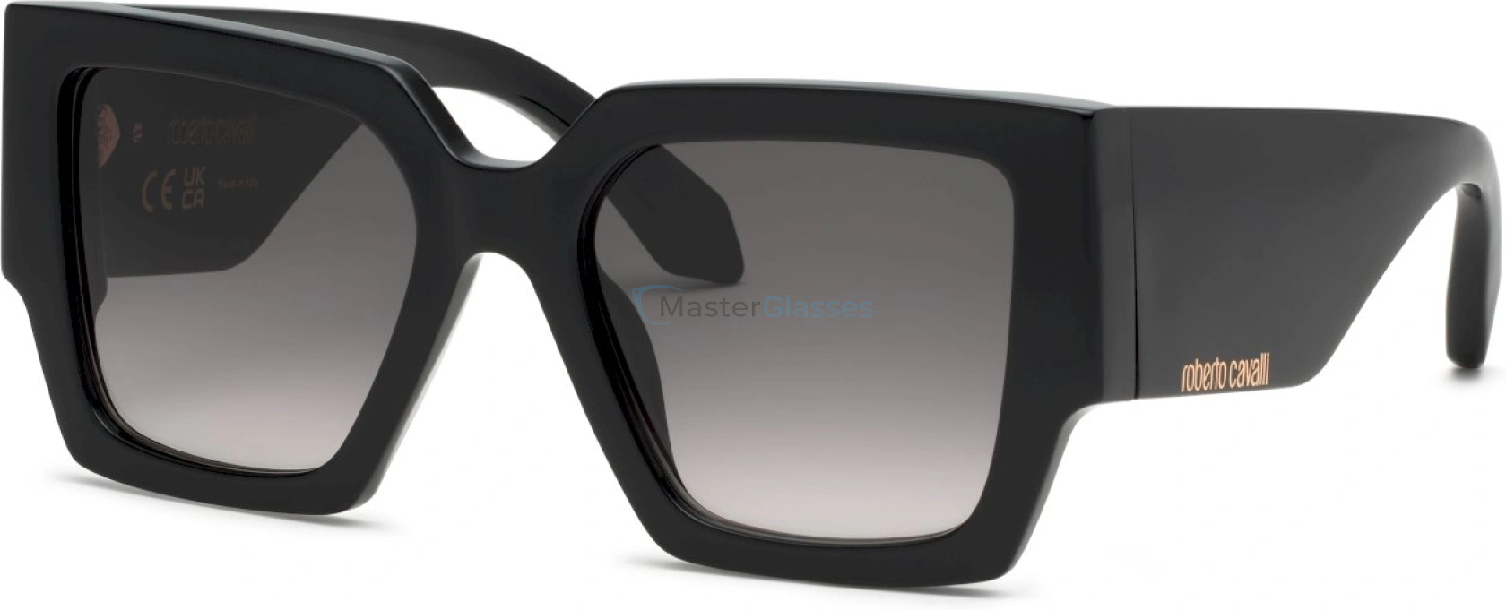   ROBERTO CAVALLI SRC067W 700,  SHINY BLACK, SMOKE GRADIENT