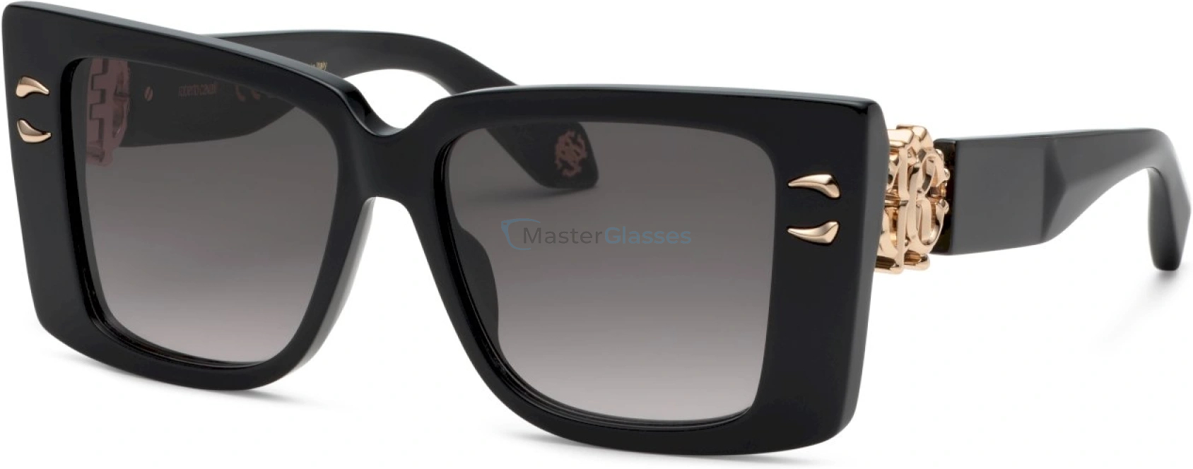   ROBERTO CAVALLI SRC056M 700,  SHINY BLACK, SMOKE GRADIENT