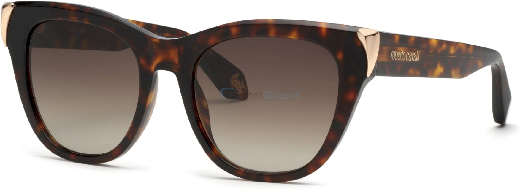 Солнцезащитные очки ROBERTO CAVALLI SRC095M 743, цвет SHINY BROWN/YELLOW HAVANA, BROWN GRADIENT BROWN
