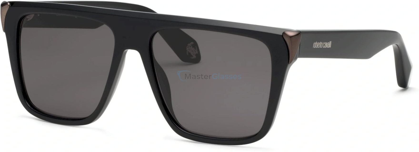   ROBERTO CAVALLI SRC094M 700Y,  SHINY BLACK, SMOKE