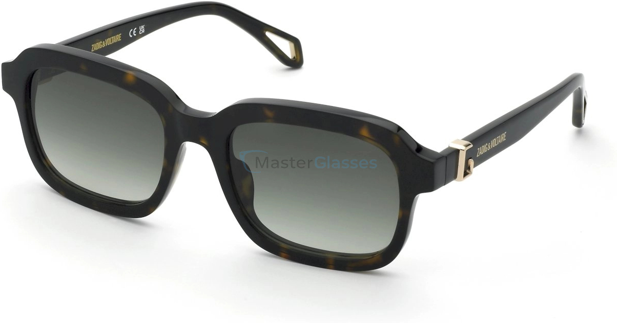   ZADIG VOLTAIRE SZV416 722,  SHINY DARK HAVANA, GREEN GRADIENT