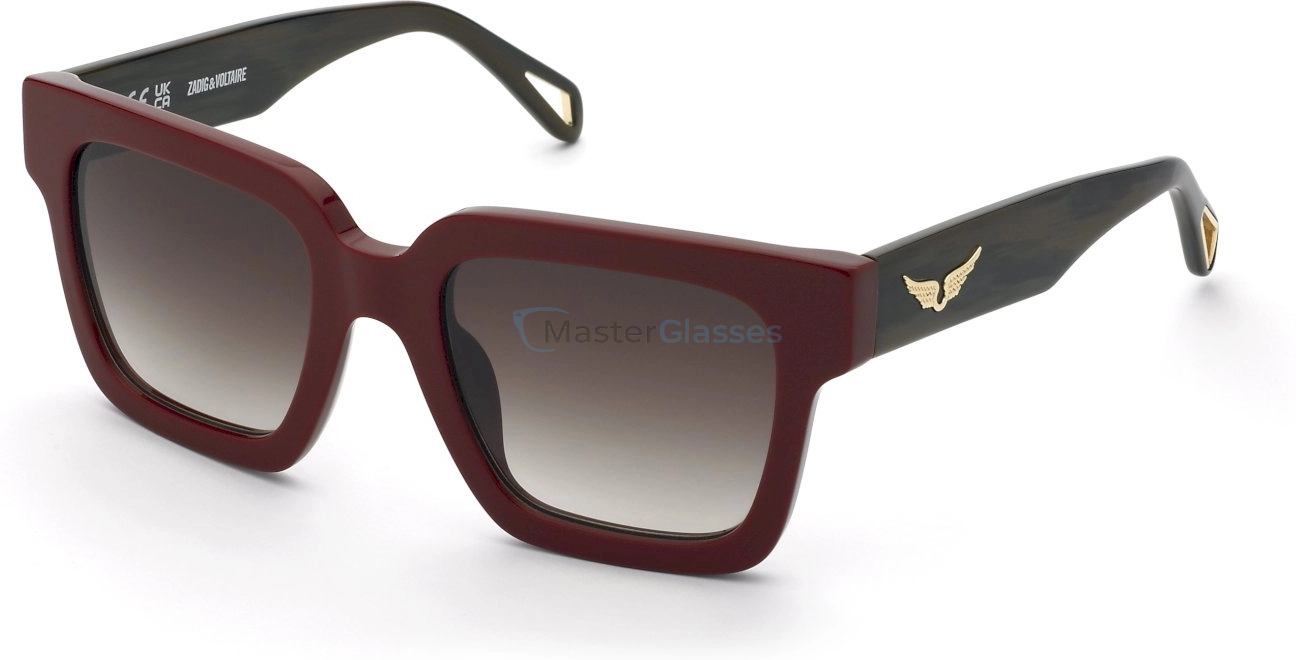   ZADIG VOLTAIRE SZV420 2GH,  SHINY FULL RED, BROWN GRADIENT