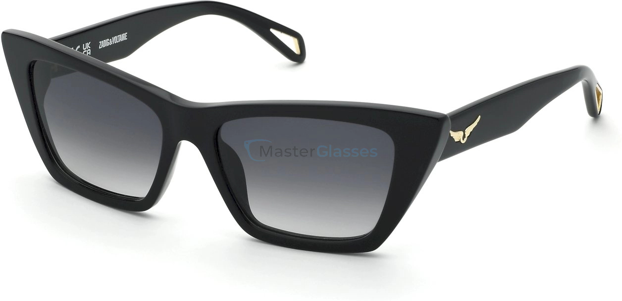   ZADIG VOLTAIRE SZV419 700,  SHINY BLACK, SMOKE GRADIENT