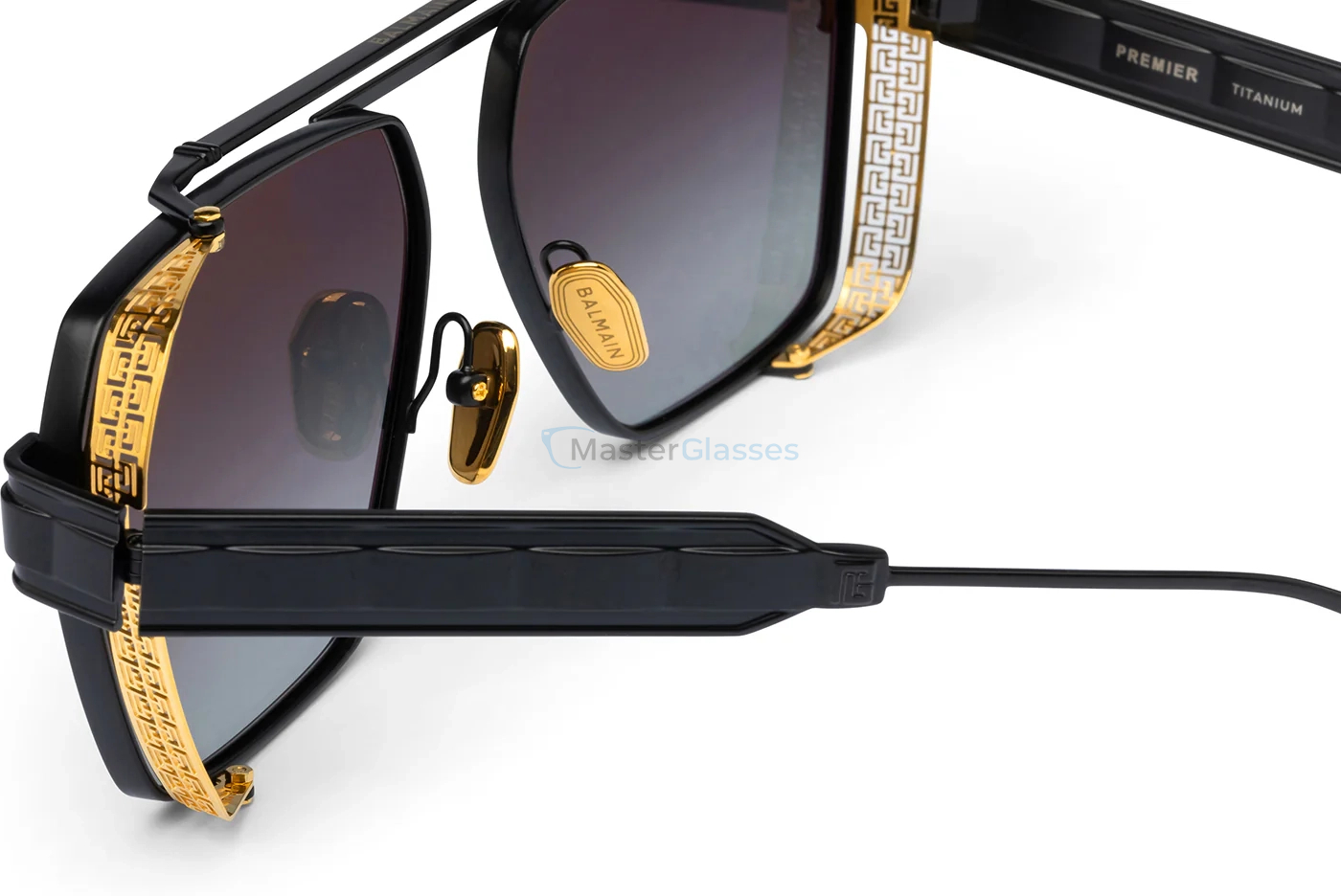  BALMAIN PREMIER BLK - GLD,  Matte Black - Shiny 18k Gold, Dark Grey to Light Grey