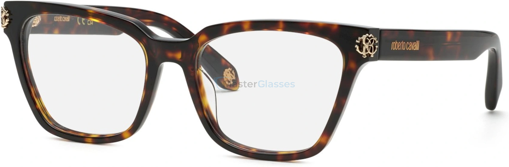  ROBERTO CAVALLI VRC073M 0743,  SHINY BROWN/YELLOW HAVANA, CLEAR