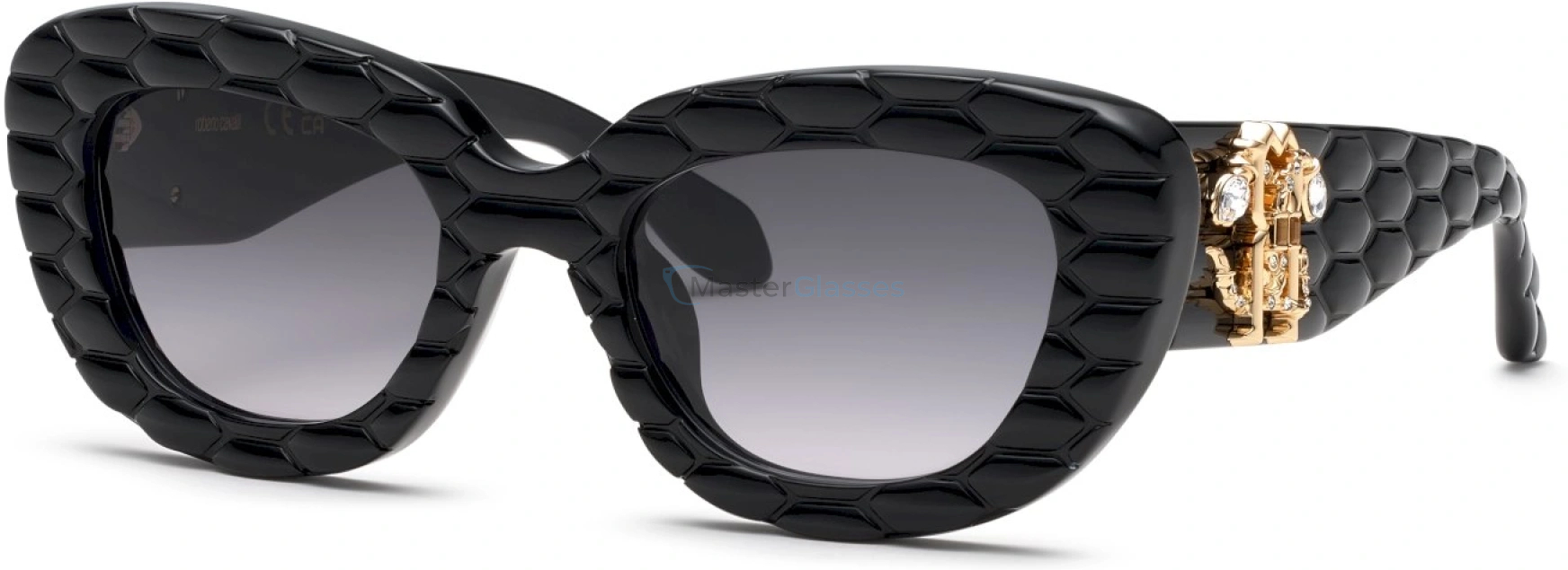   ROBERTO CAVALLI SRC058S 0700,  SHINY BLACK, SMOKE GRADIENT