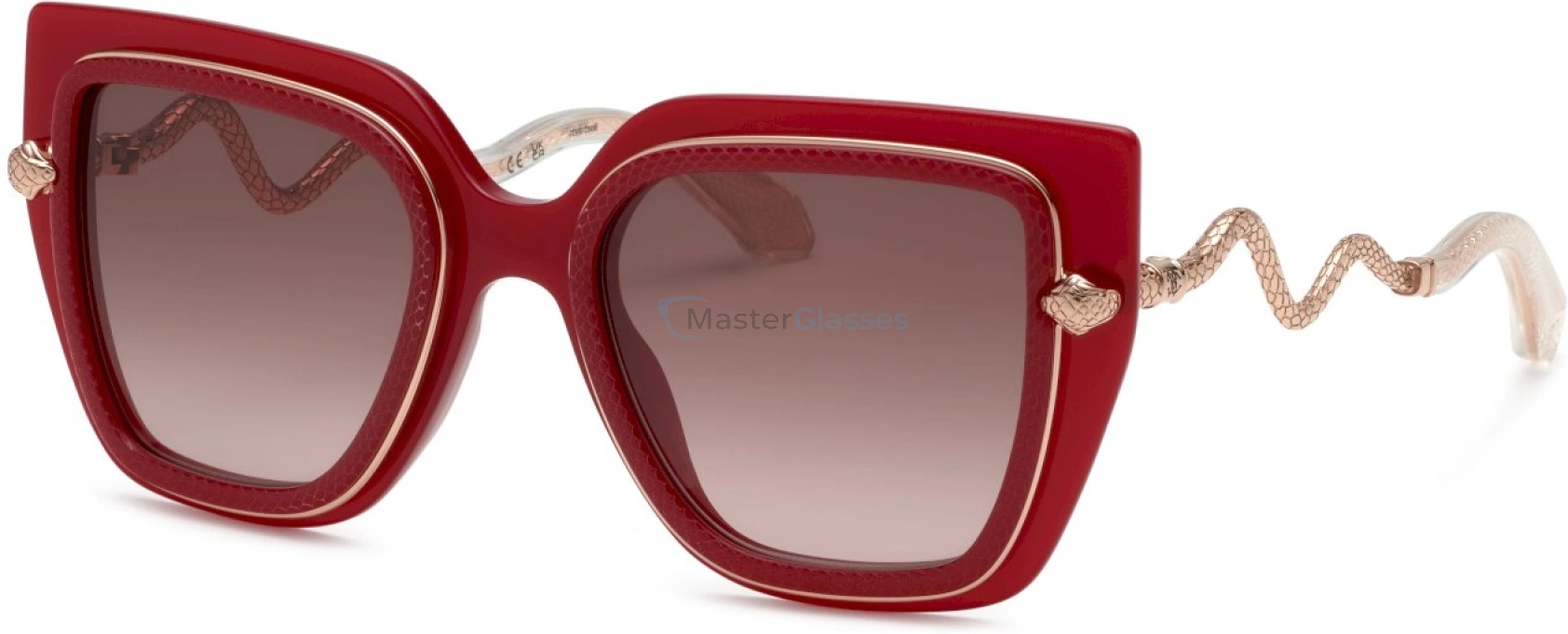   ROBERTO CAVALLI SRC097M 09EZ,  SHINY FULL RED, BROWN GRADIENT BROWN