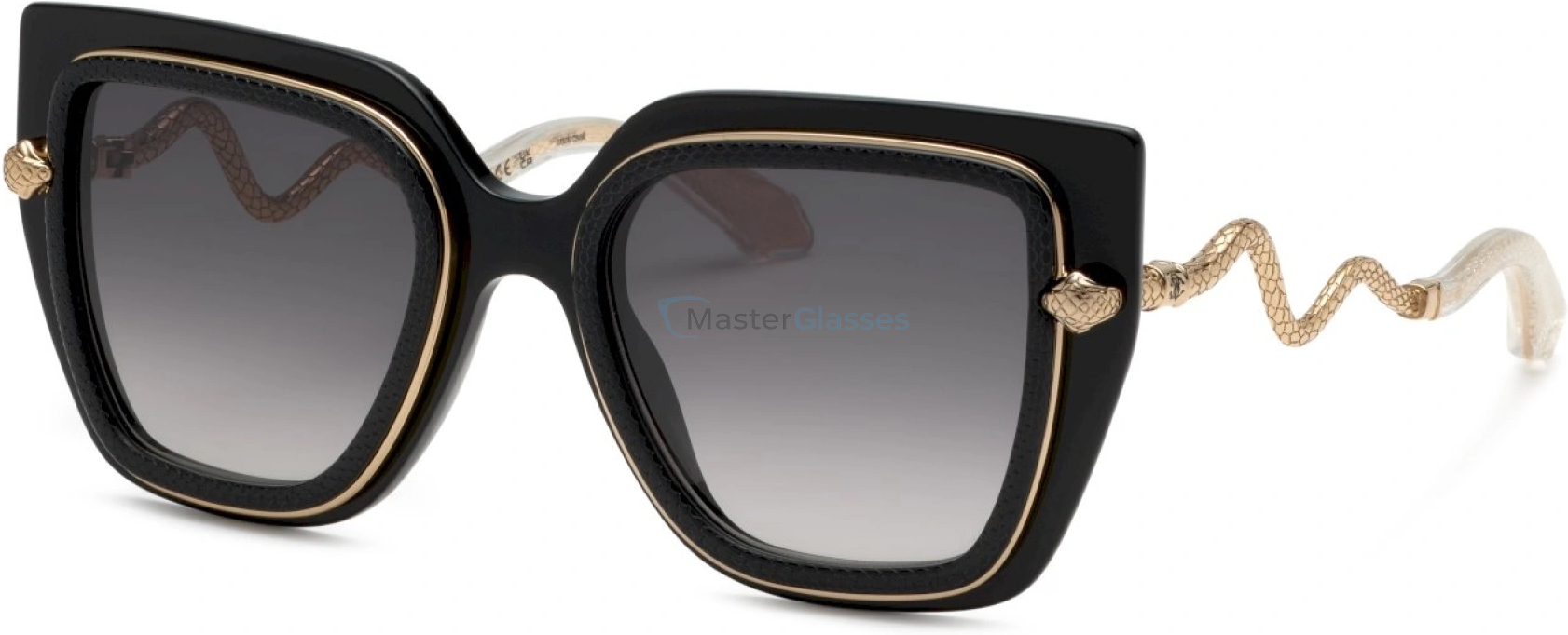   ROBERTO CAVALLI SRC097M 0700,  SHINY BLACK, SMOKE GRADIENT