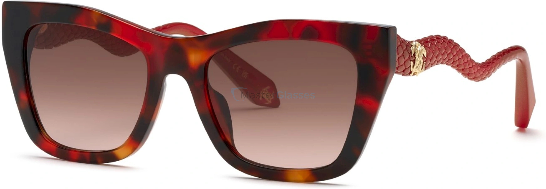   ROBERTO CAVALLI SRC129M 0795,  SHINY RED HAVANA, BROWN GRADIENT BROWN