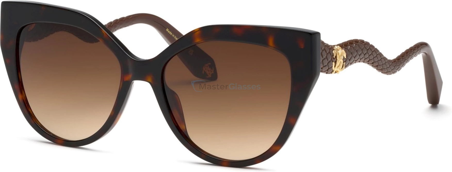   ROBERTO CAVALLI SRC138M 0743,  SHINY BROWN/YELLOW HAVANA, BROWN GRADIENT