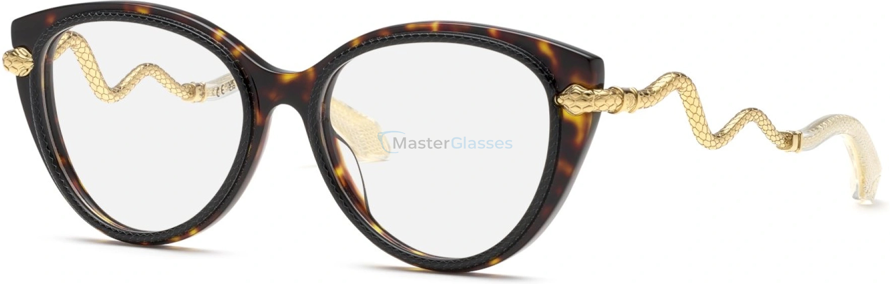  ROBERTO CAVALLI VRC105 9RAY,  SHINY BLACK TOP+HAVANA, CLEAR