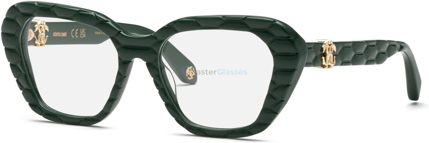  ROBERTO CAVALLI VRC070M 0D80,  SHINY FULL GREEN, CLEAR