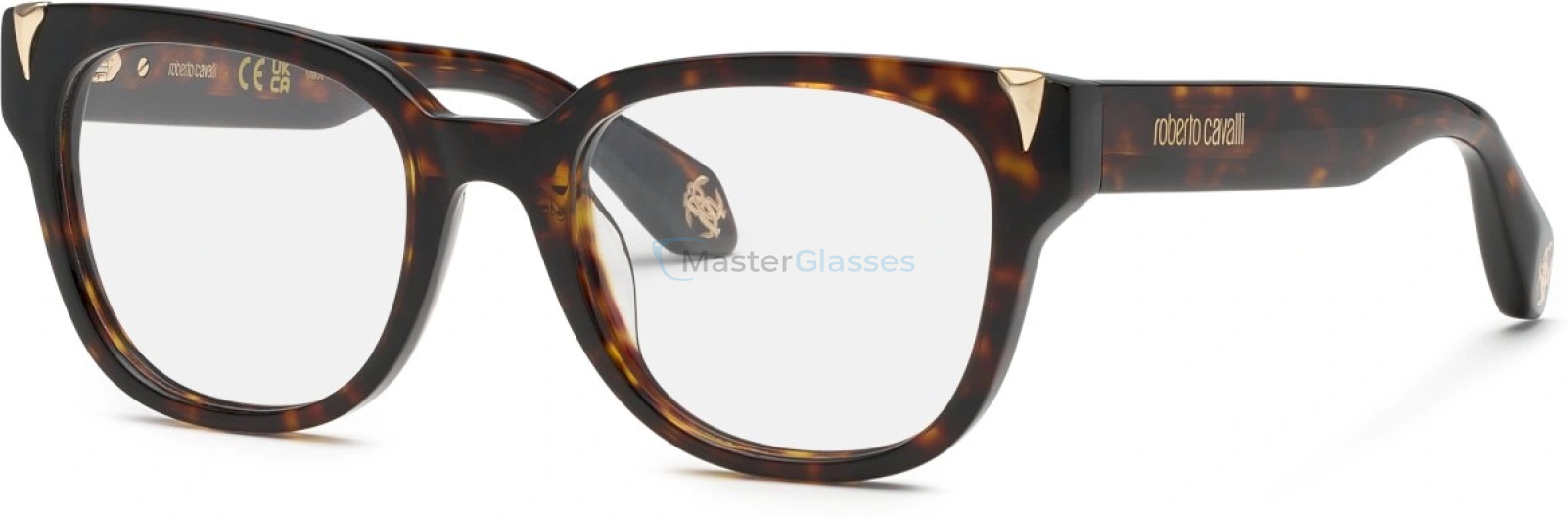  ROBERTO CAVALLI VRC115V 0743,  SHINY BROWN/YELLOW HAVANA, CLEAR