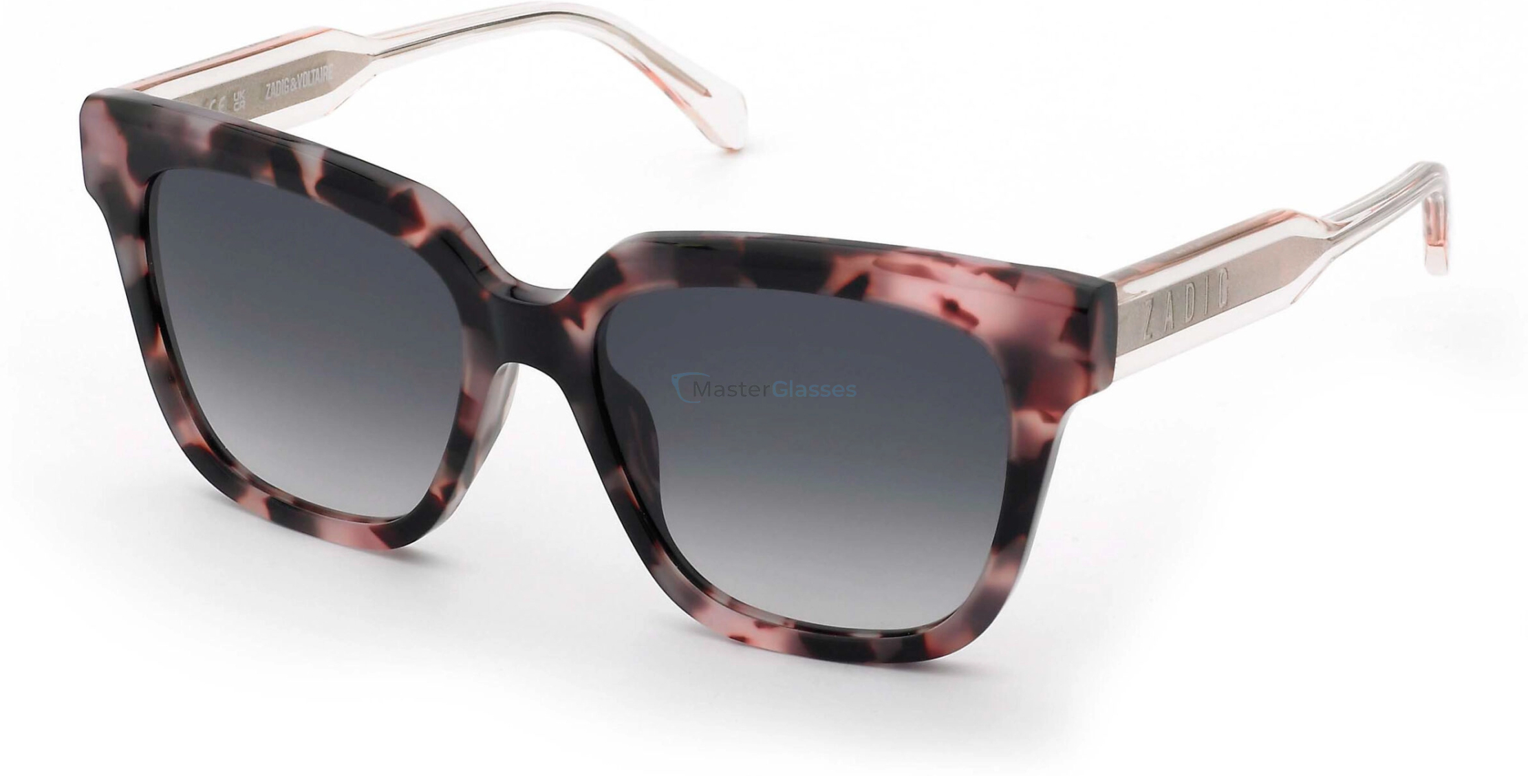   ZADIG and VOLTAIRE SZV452 01GT,  FUXIA/PINK HAVANA, SMOKE GRADIENT