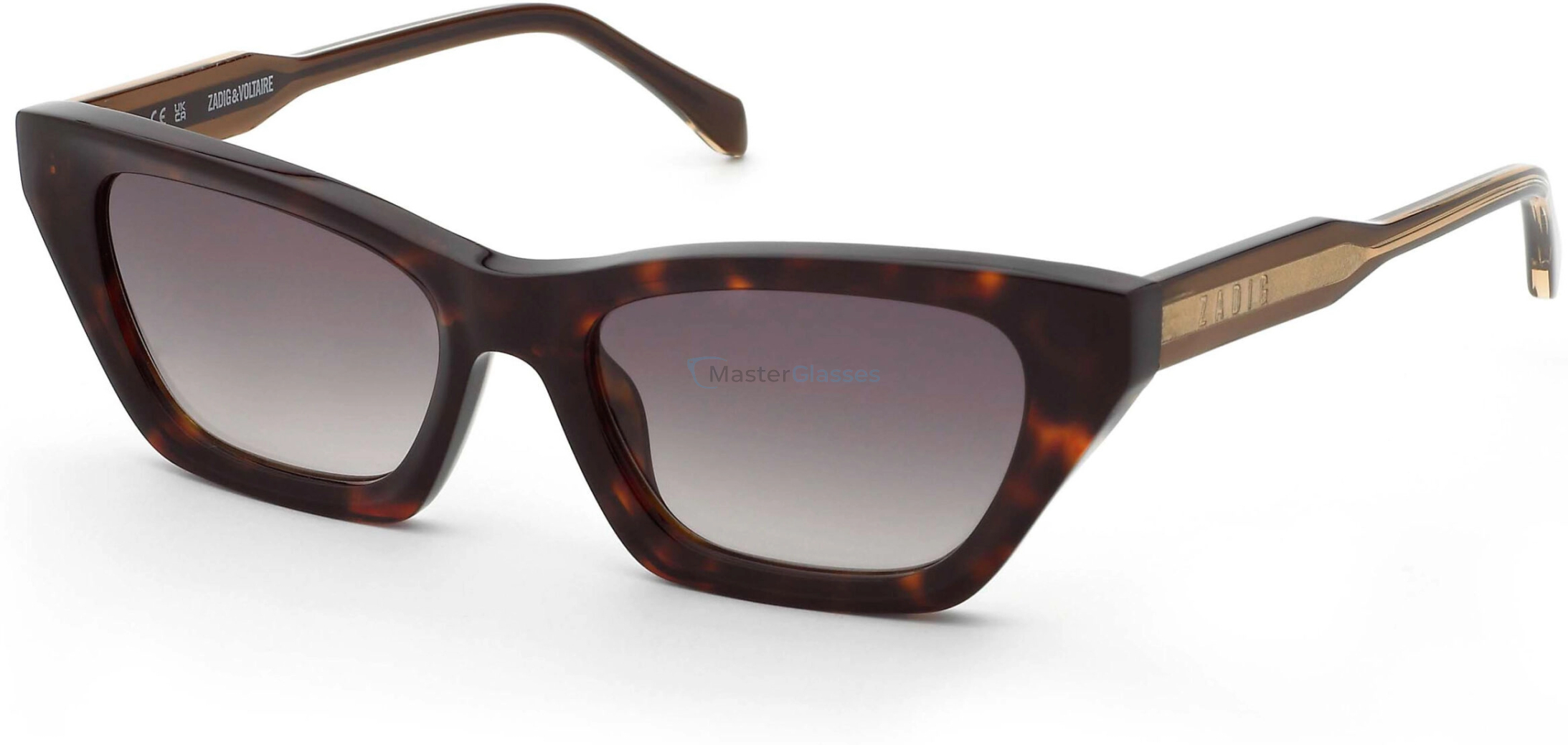   ZADIG and VOLTAIRE SZV454 0909,  SHINY CLASSIC HAVANA, BROWN GRADIENT BROWN