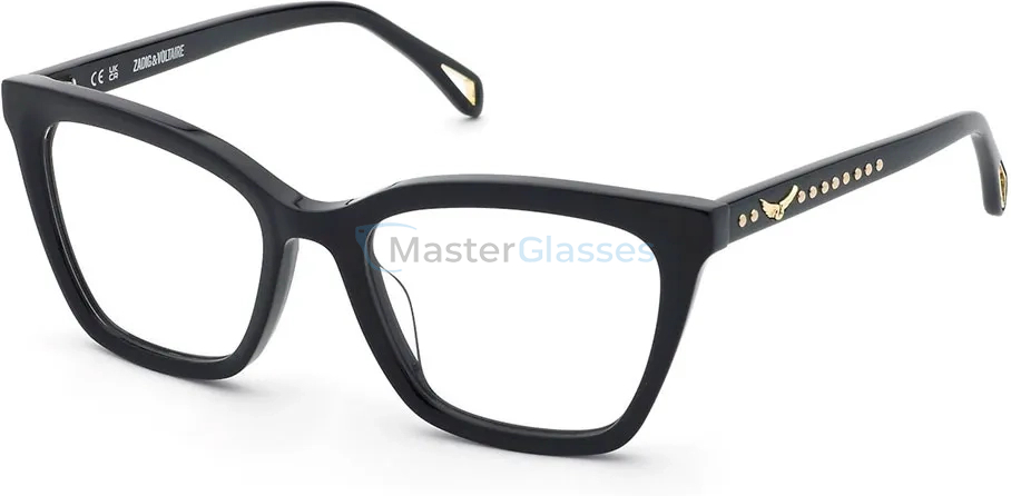  ZADIG and VOLTAIRE VZV442 0700,  SHINY BLACK, CLEAR