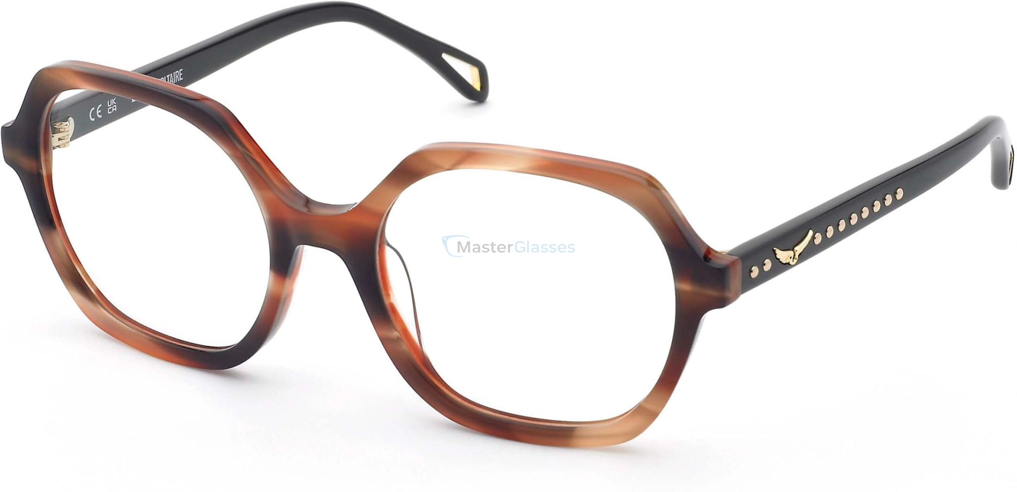  ZADIG and VOLTAIRE VZV443 06YG,  BROWN/ORANGE FANTASY, CLEAR