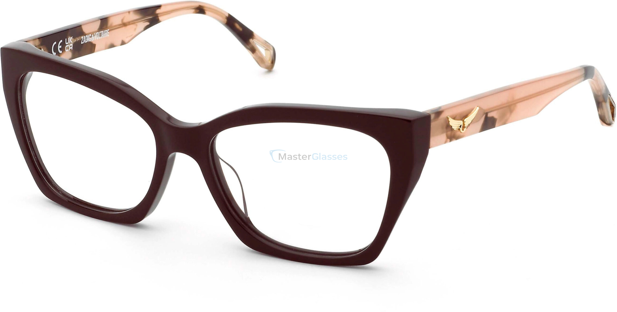  ZADIG and VOLTAIRE VZV444 06YW,  SHINY FULL BROWN, CLEAR
