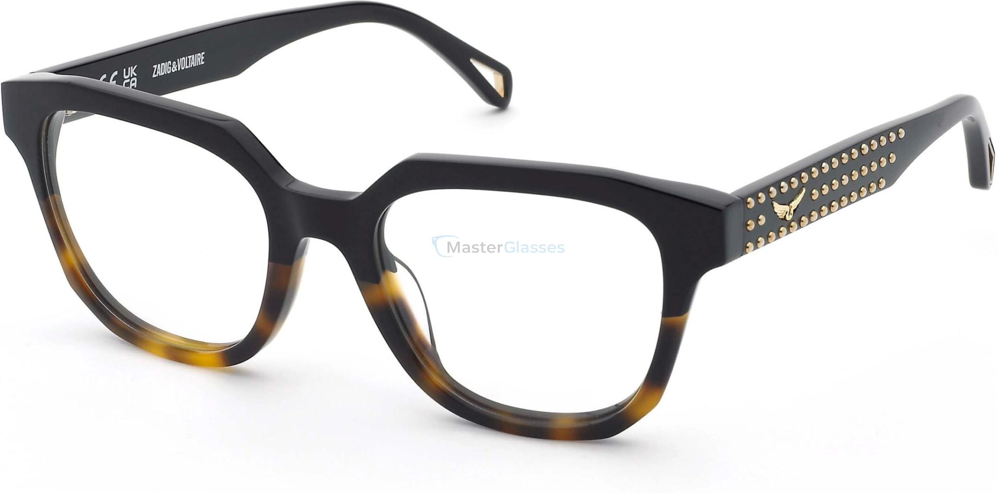  ZADIG and VOLTAIRE VZV445V 07RE,  SHINY BLACK GRAD.HAVANA, CLEAR