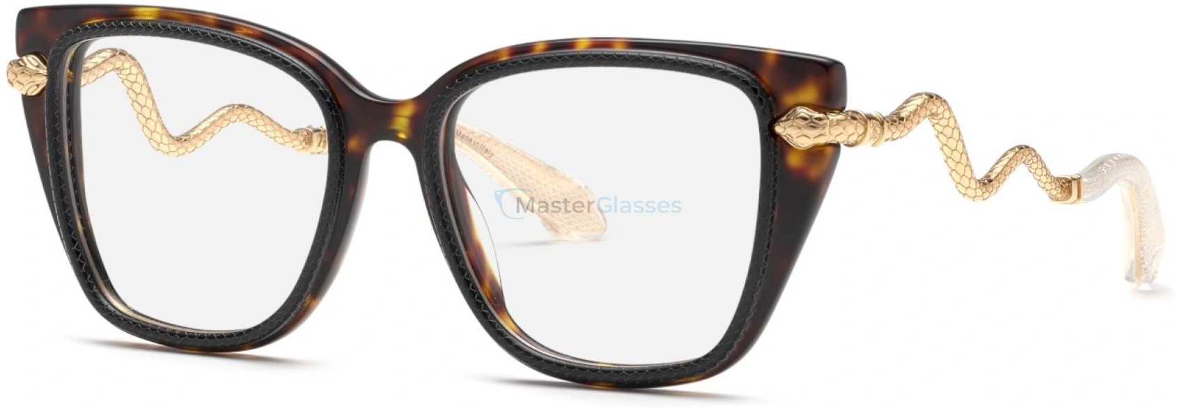  ROBERTO CAVALLI VRC104 09RA,  SHINY BLACK TOP+HAVANA, CLEAR