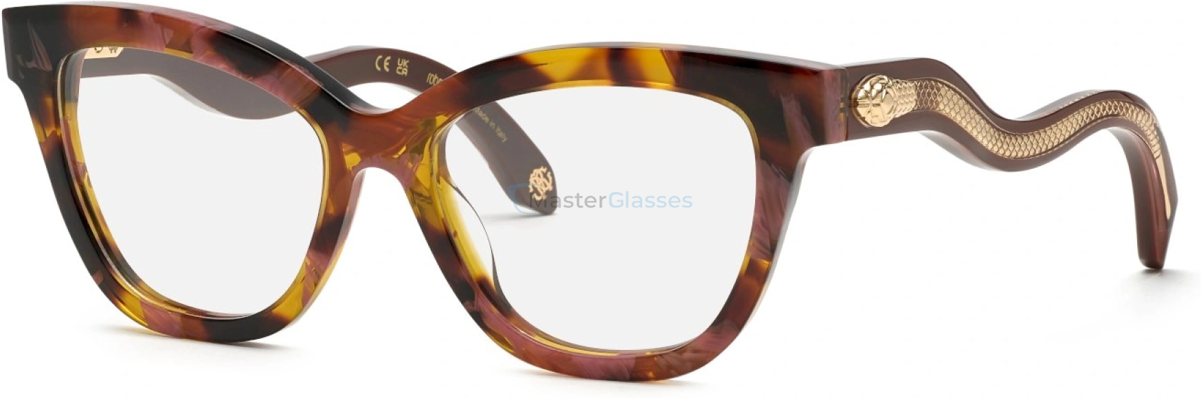  ROBERTO CAVALLI VRC072 01GQ,  BROWN/PINK HAVANA, CLEAR