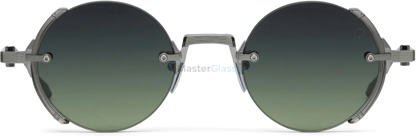   AKONI JUPITER SLV - GRY,  Brushed Black Palladium - Crystal Grey Acetate, Dark Grey to Olive Lenses