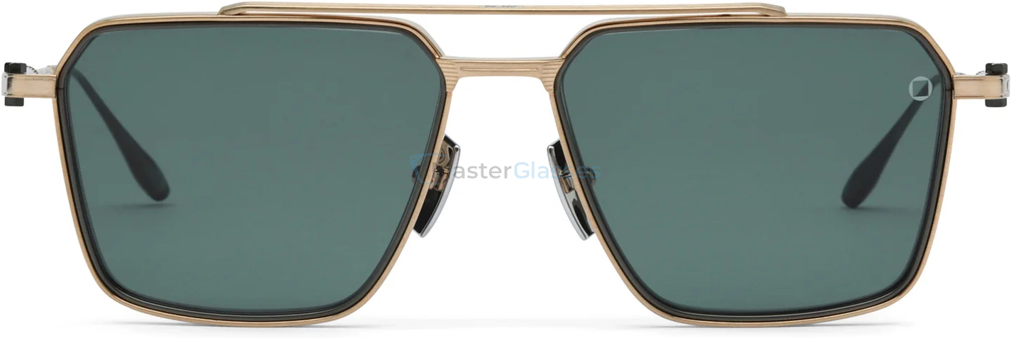   AKONI TELESTO GLD - PLD,  Brushed 12k Gold - Matte Black Palladium, Deep Emerald Green Lenses