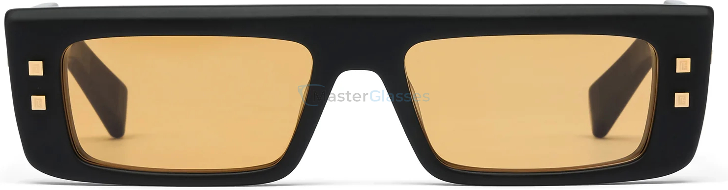   BALMAIN B - ARMY III BLK - GLD,  Matte Black - 18k Gold, Orange Lenses