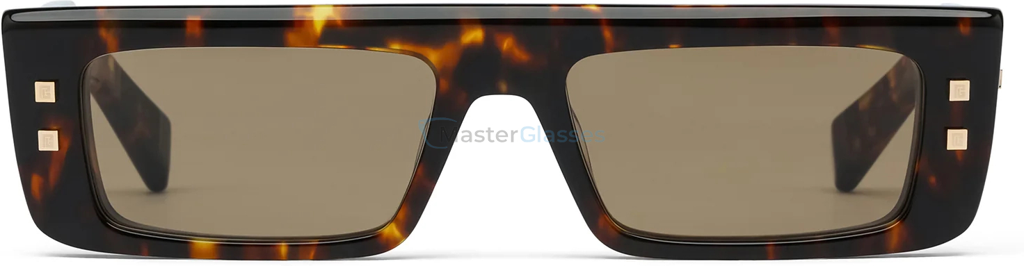   BALMAIN B - ARMY III TRT - GLD,  Spotted Havana - 18k Gold, Dark Brown Lenses