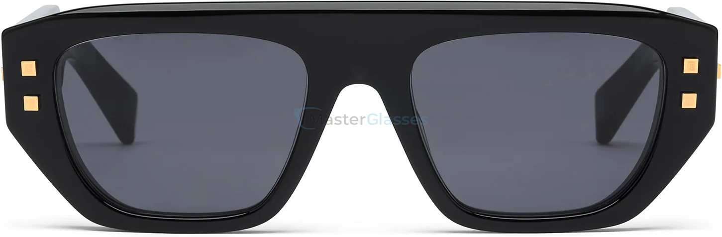   BALMAIN B - ARMY II BLK - GLD,  Crystal Black - 18k Gold, Dark Grey Lenses